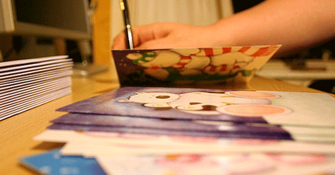 Postal Navidad. Escribiendo postales de Navidad. Postal Navidad