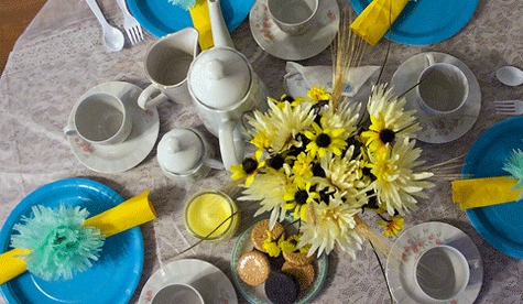 Baby SHower. Mesa preparada para celebrar un baby shower.