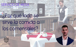 Qué dice la etiqueta sobre el lado correcto para servir los alimentos en la mesa