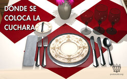 El sitio de la cuchara en la mesa es a la derechas del plato