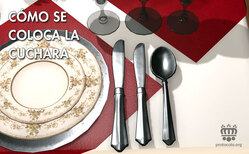 La forma de colocar la cuchara en casi todo el mundo es con la concavidad hacia rriba