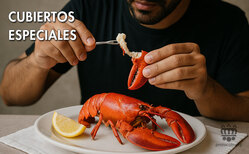 Los cubiertos especiales suelen poner al principio de la comida si es el primer plato el que necesita ese cubierto