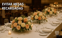 Una mesa muy llena de elementos no es elegante y dificulta el servicio