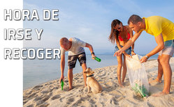 Grupo de amigos recoge todos los cascos de las botellas que han tomado