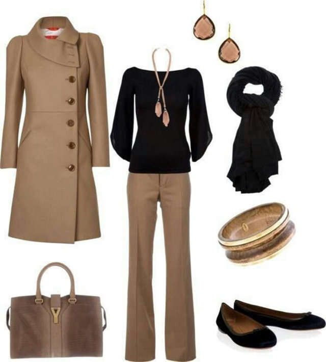 Conjuntos vestuario combinación marrón.