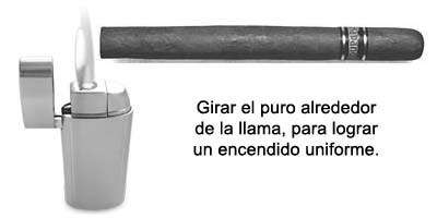Puros. Encender un puro.