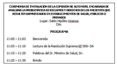 D. CAPÍTULO III. CEREMONIAS Y ACTOS PROTOCOLARES OFICIALES. CURSO. PROTOCOLO Y CEREMONIAL EN EL ÁMBITO DE LA SANIDAD.