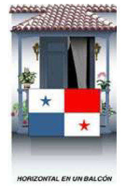 Imagen Protocolo & Etiqueta. Posición correcta de la Bandera. Manual de Protocolo para el uso de los símbolos Patrios de Panamá.