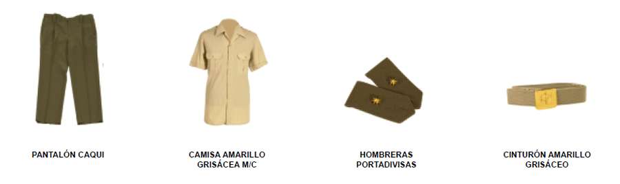 Uniforme trabajo. Modalidad C. Hombre. Prendas.