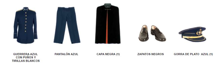 Uniforme de Etiqueta. Uniforme de Etiqueta - Hombre. Prendas.