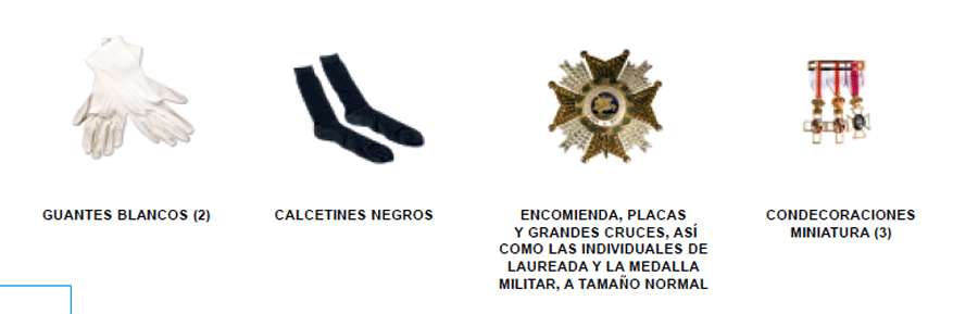 Uniforme de Etiqueta. Uniforme de Etiqueta - Hombre. Accesorios.