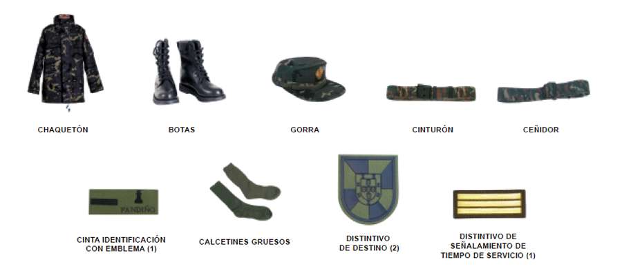 Uniforme de Campaña. Uniforme de Campaña. Accesorios.