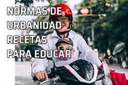 Sin educación no hay futuro, ni respeto ni buena convivencia. Madre con su hijo en una moto