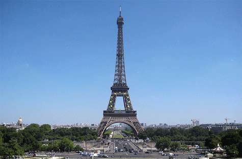 La torre Eiffel vista desde el Trocadero. La Tour Eiffel vue depuis le Trocadéro.