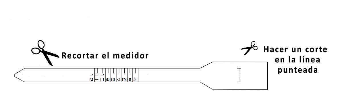 Recortable medidor de anillos.