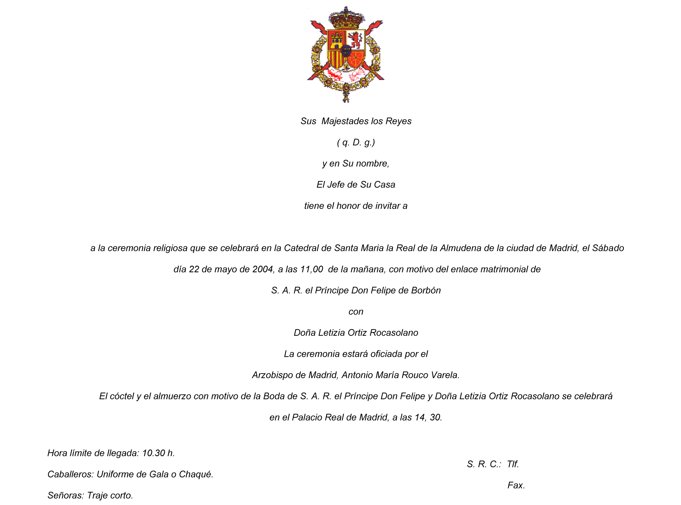 Invitación formal en Inglés, Embajador. - Protocolo & Etiqueta