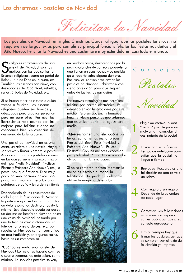 Revista Modales y Manereas. Navidad. Pag. 07.