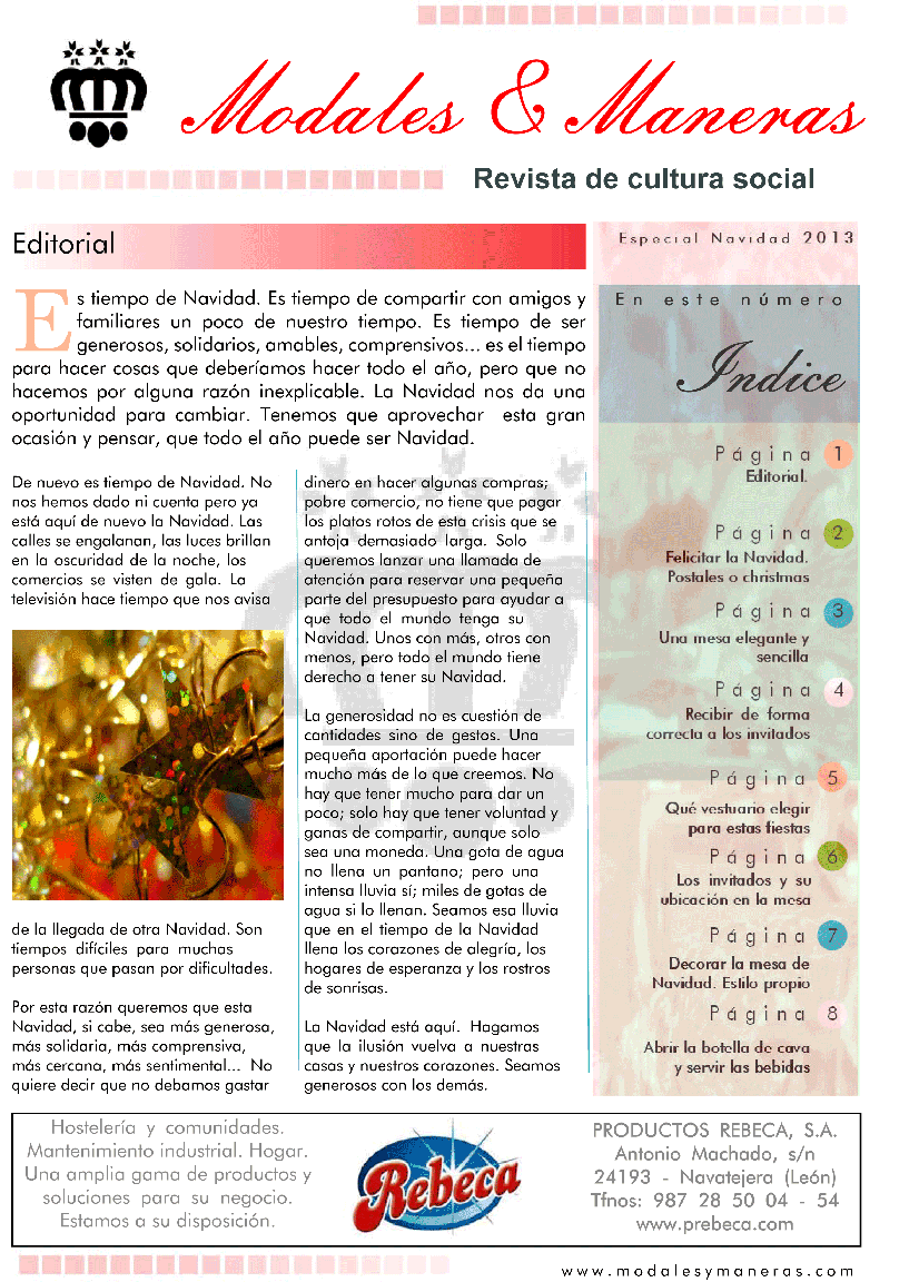 Revista Modales y Manereas. Navidad. Pag. 08.