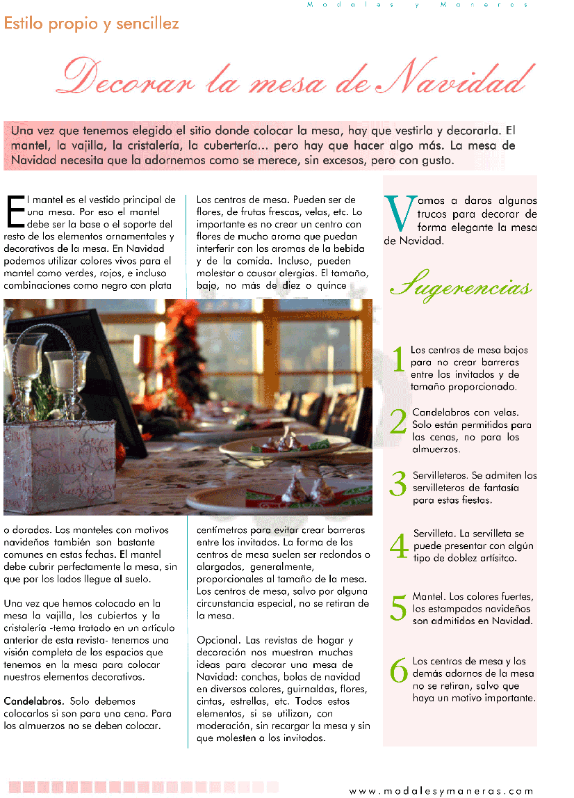 Revista Modales y Manereas. Navidad. Pag. 02.