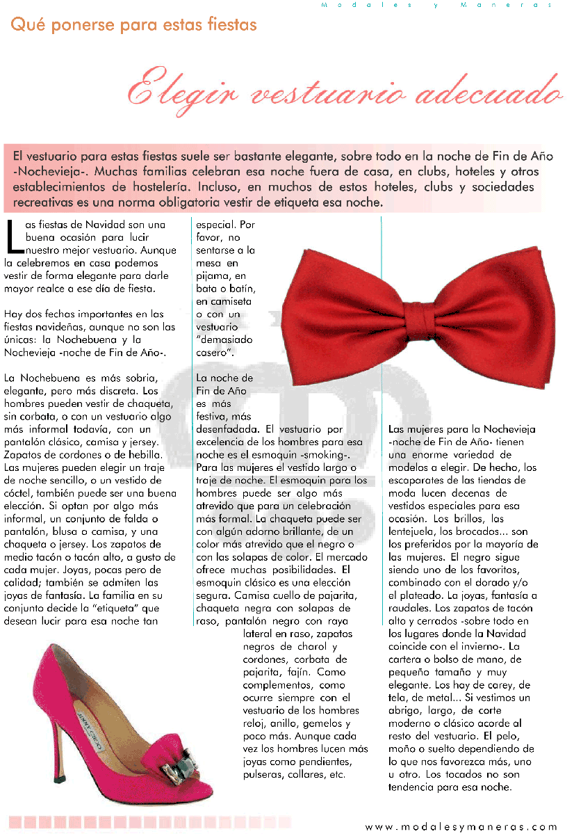 Revista Modales y Manereas. Navidad. Pag. 04.