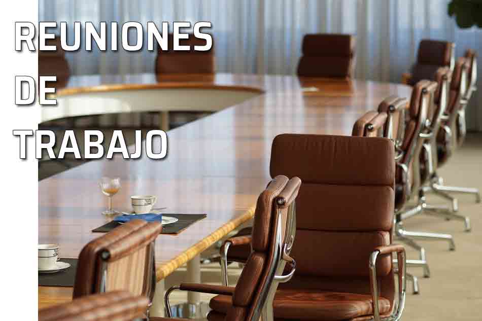 Reuniones en el entorno profesional y laboral. Reuniones de trabajo. Sala de reuniones