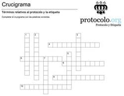 Crucigrama protocolo y etiqueta.