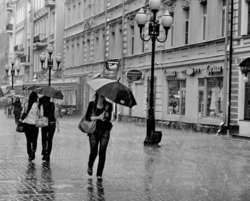 Día de lluvia en Moscú