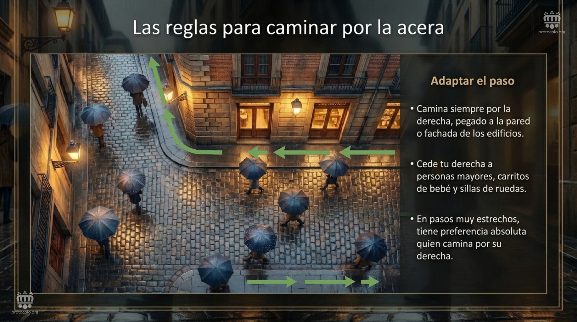 La derecha es el lugar preferente para caminar por una acera