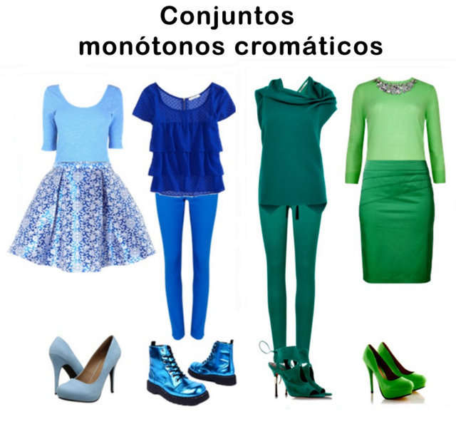 Modelos de vestuario monótono cromático.