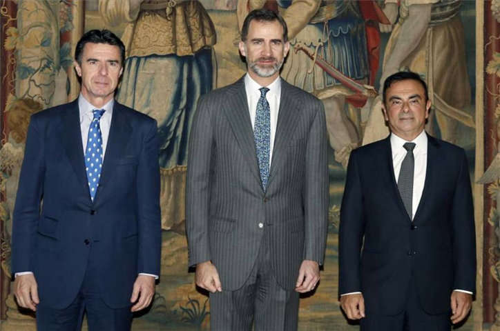 Rey Felipe VI recibe en visita oficial al presidente de Renault, Carlos Ghosn