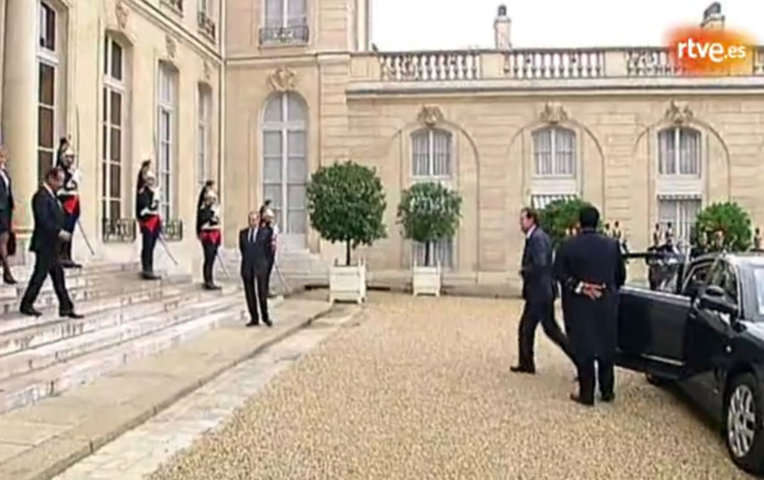 Francoise Hollande recibe a Mariano Rajoy en el Elíseo