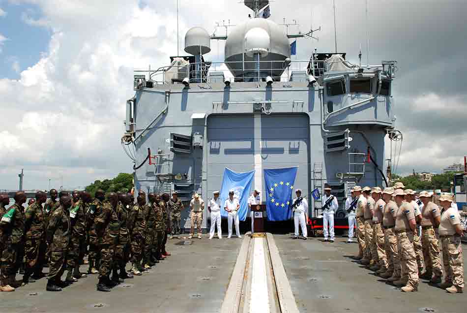 Ceremonia al finalizar el entrenamiento del Destacamento de Protección de Buques