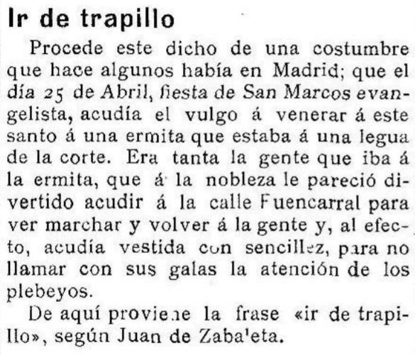 Texto ir de trapillo