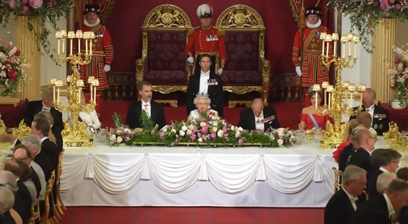 Cena en Buckingham Palace en honor de Felipe VI y Doña Letizia, reyes de España