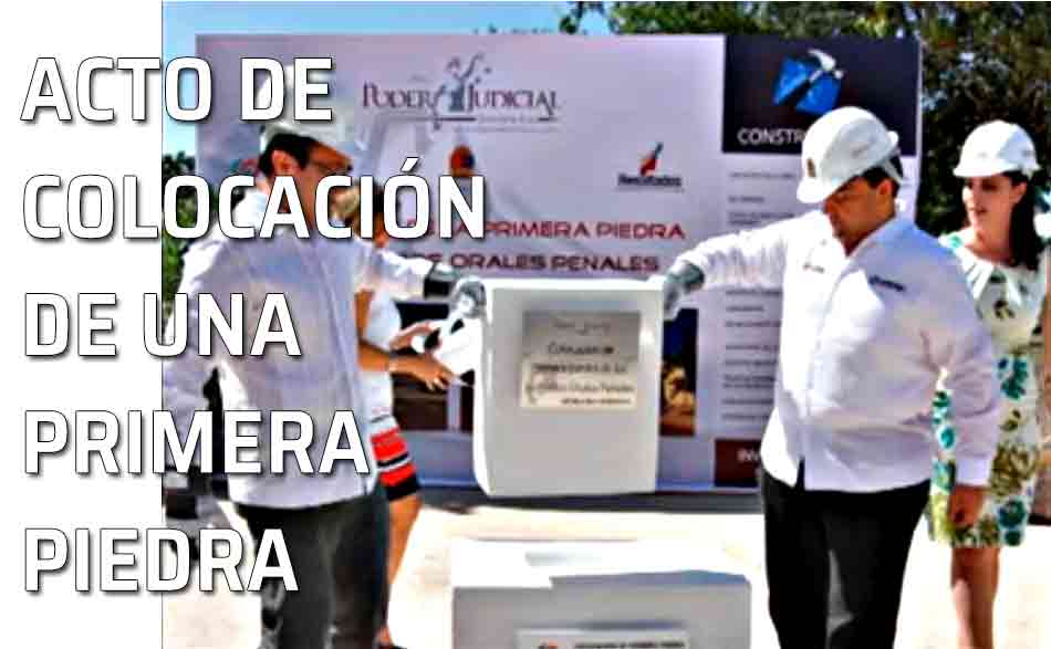 La ceremonia simbólica de colocar una primera piedra de una obra