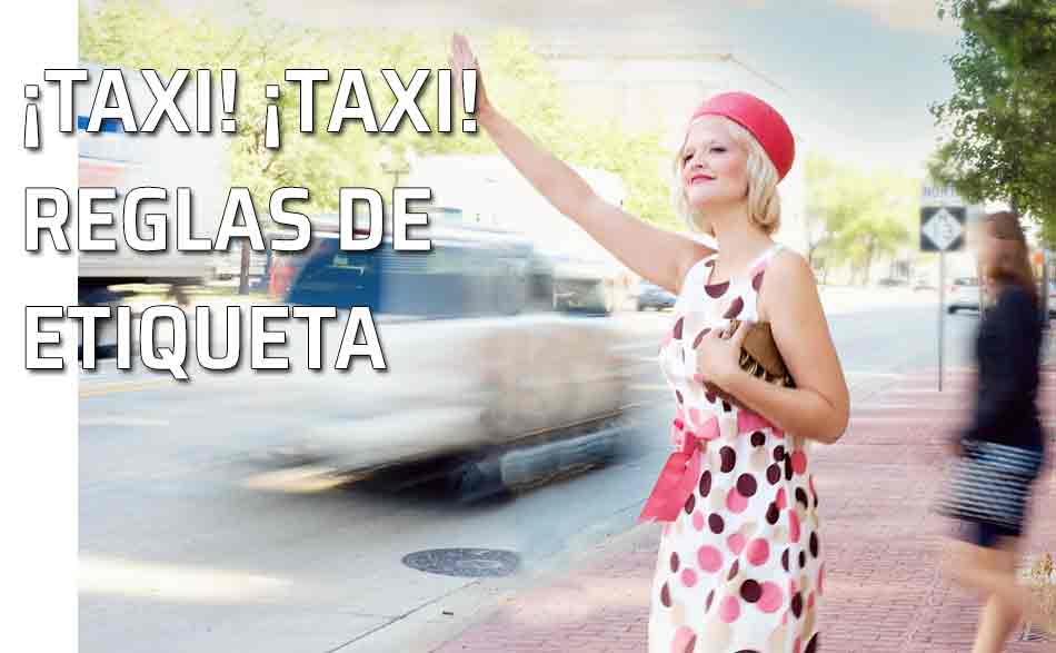 Mujer llamando un taxi