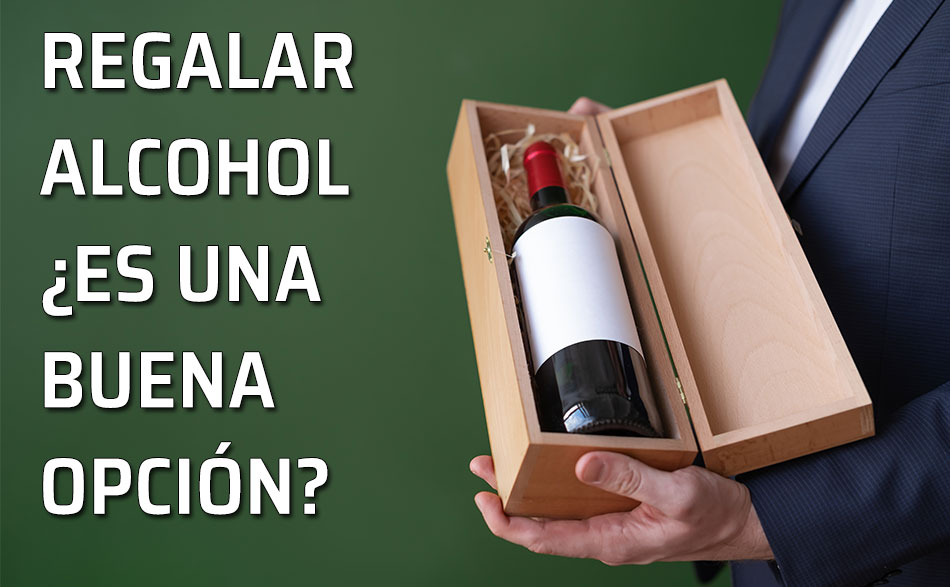 Regalar vino. Elegante caja para regalar una botella de vino