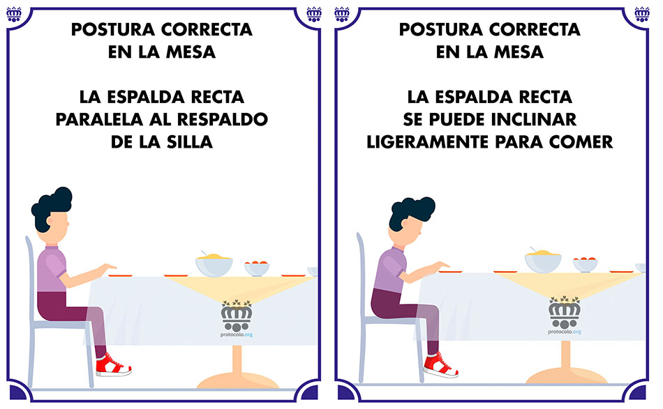 La forma correcta de sentarse en una silla a la mesa