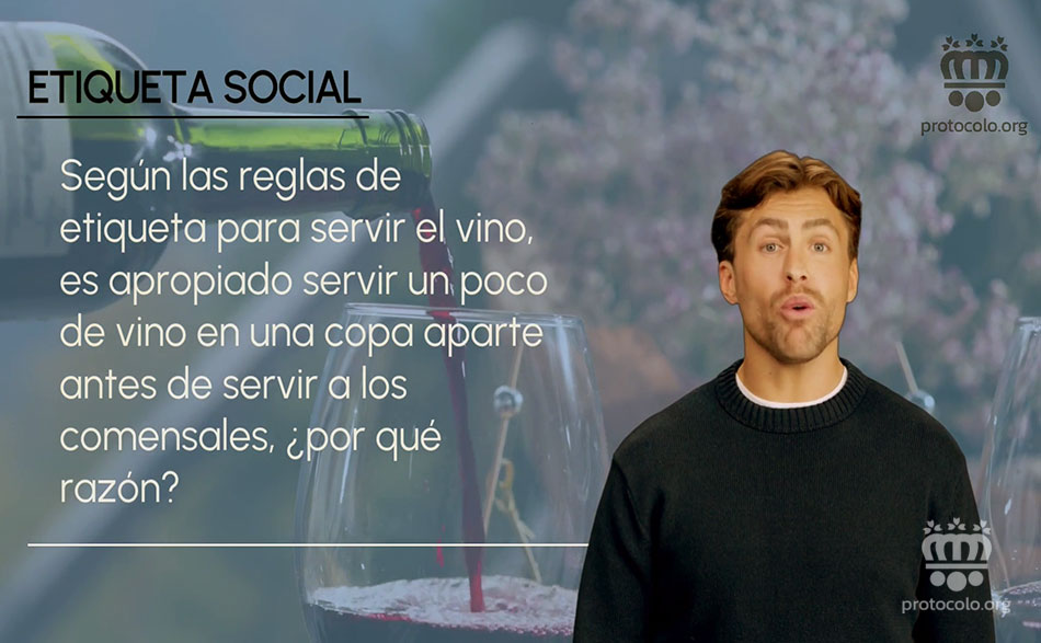 Etiqueta del vino: la razón que hay detrás de servir una copa aparte de las de la mesa