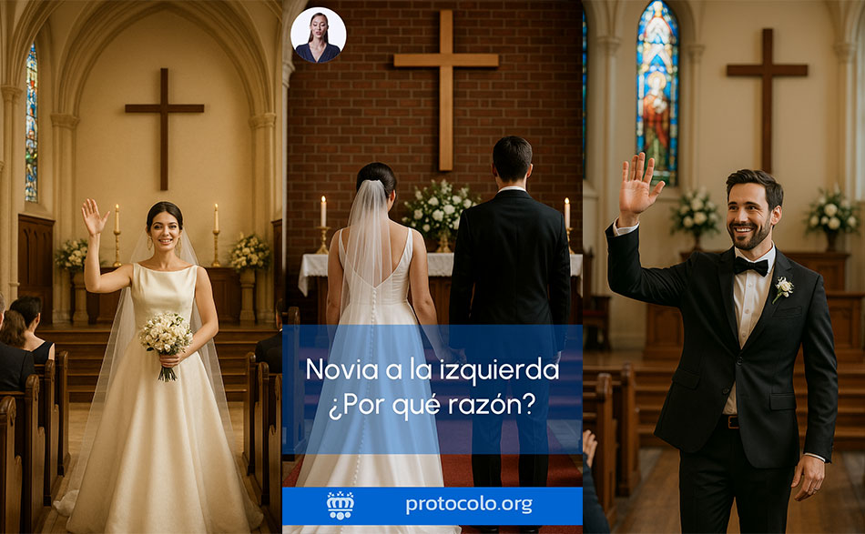La novia se coloca en el lado del evangelio y el novio en el de la epístola
