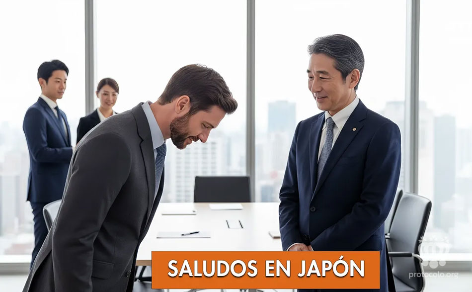 Inclinar el cuerpo para saludar es una costumbte típica japonesa Dependiendo de la inclinación del cuerpo así de importante es la forma de saludar
