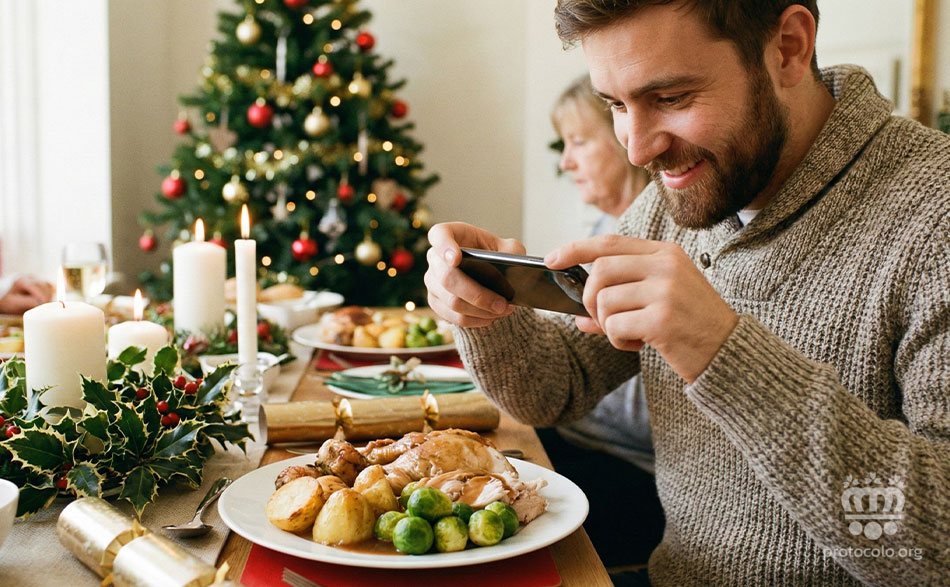 La mesa no es un plató de televisión. Una fotografía puede ser. Un sesión fotográfica, mejor que no.