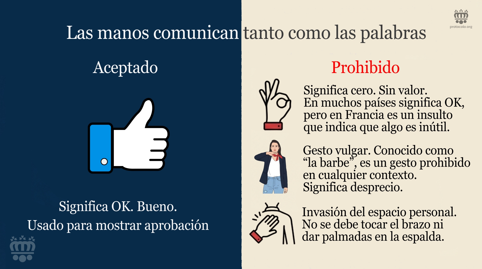 Cuidado con el uso de determinados gestos