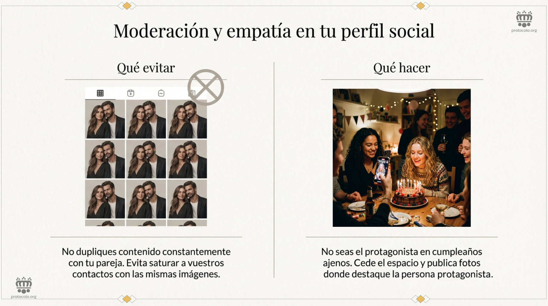 Qué cosas hay que evitar y qué cosas podemos hacer