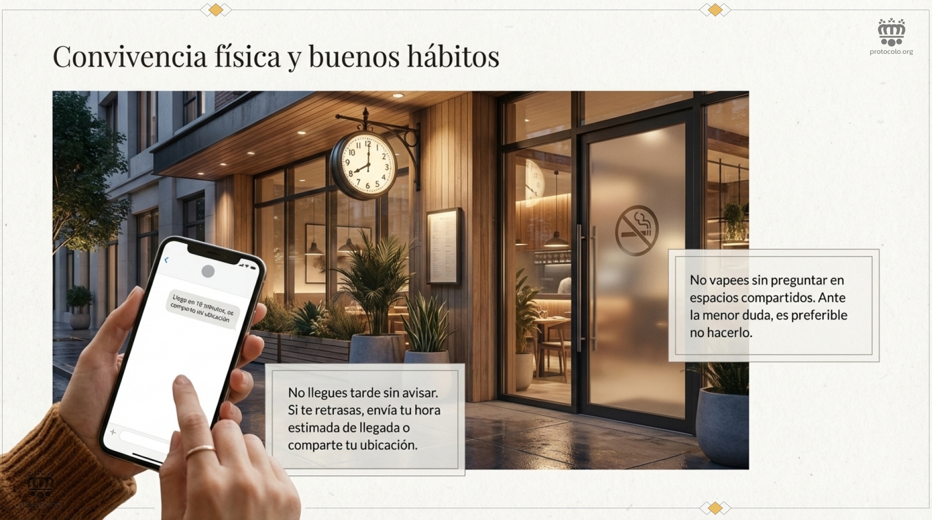 La puntualidad y el respeto por el espacio compartido