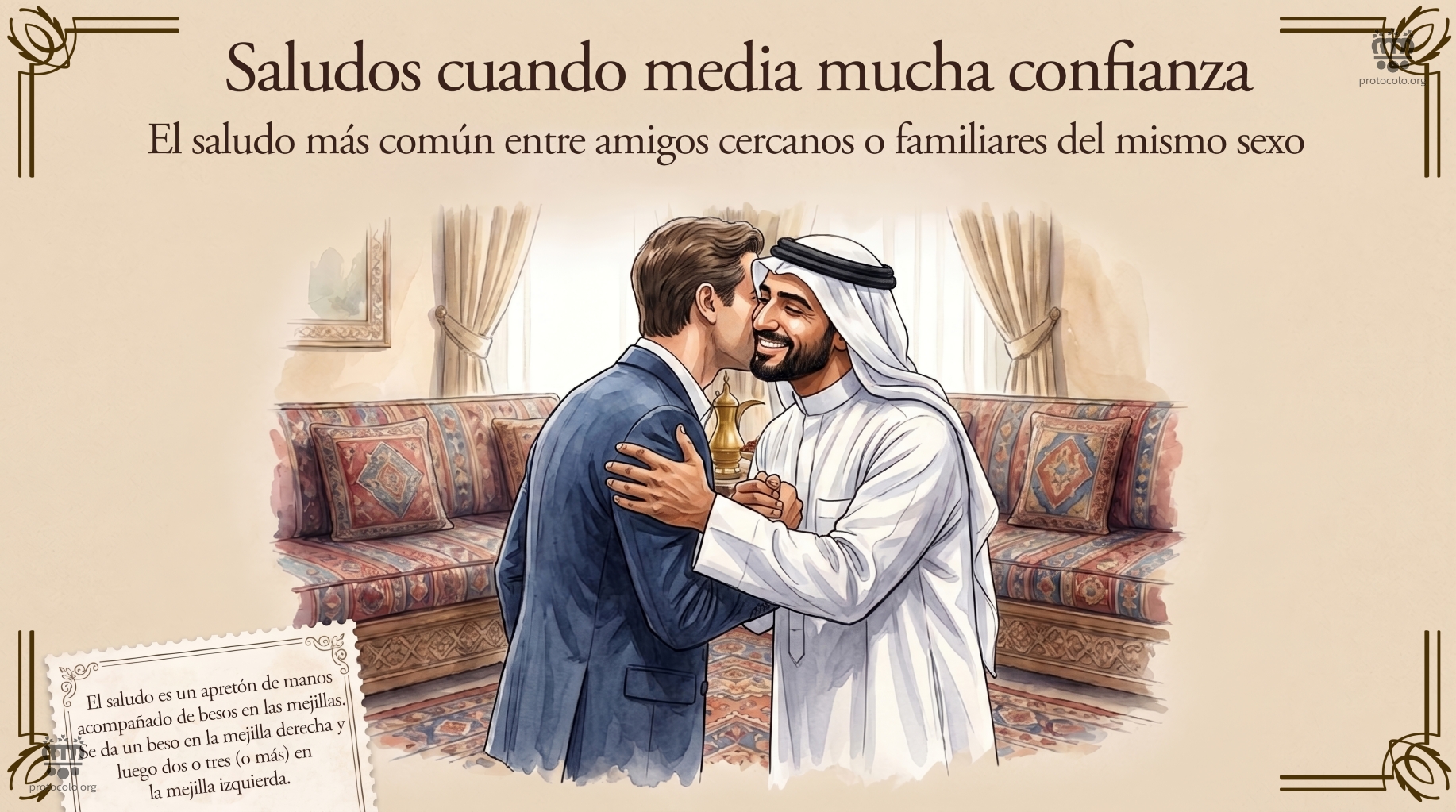 El saludo más común con amigos o familiares del mismo sexo