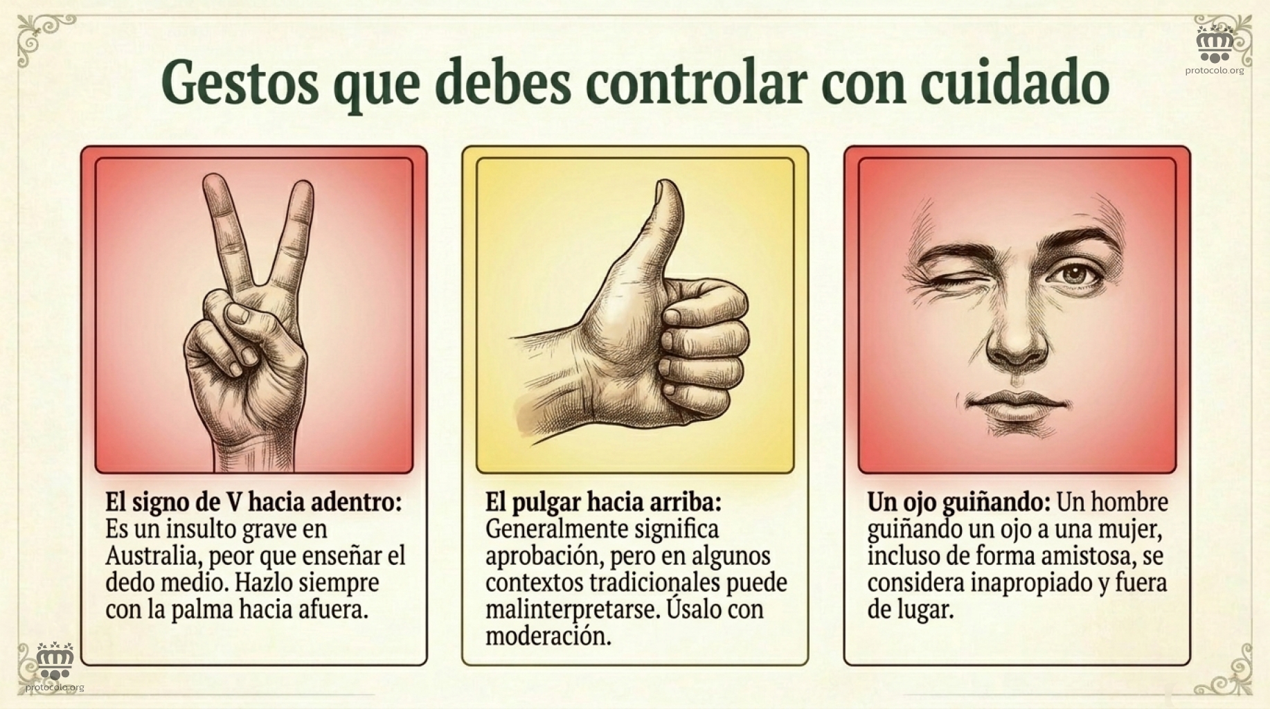 Los gestos, como ocurre en cualquier otro país, no significan lo mismo