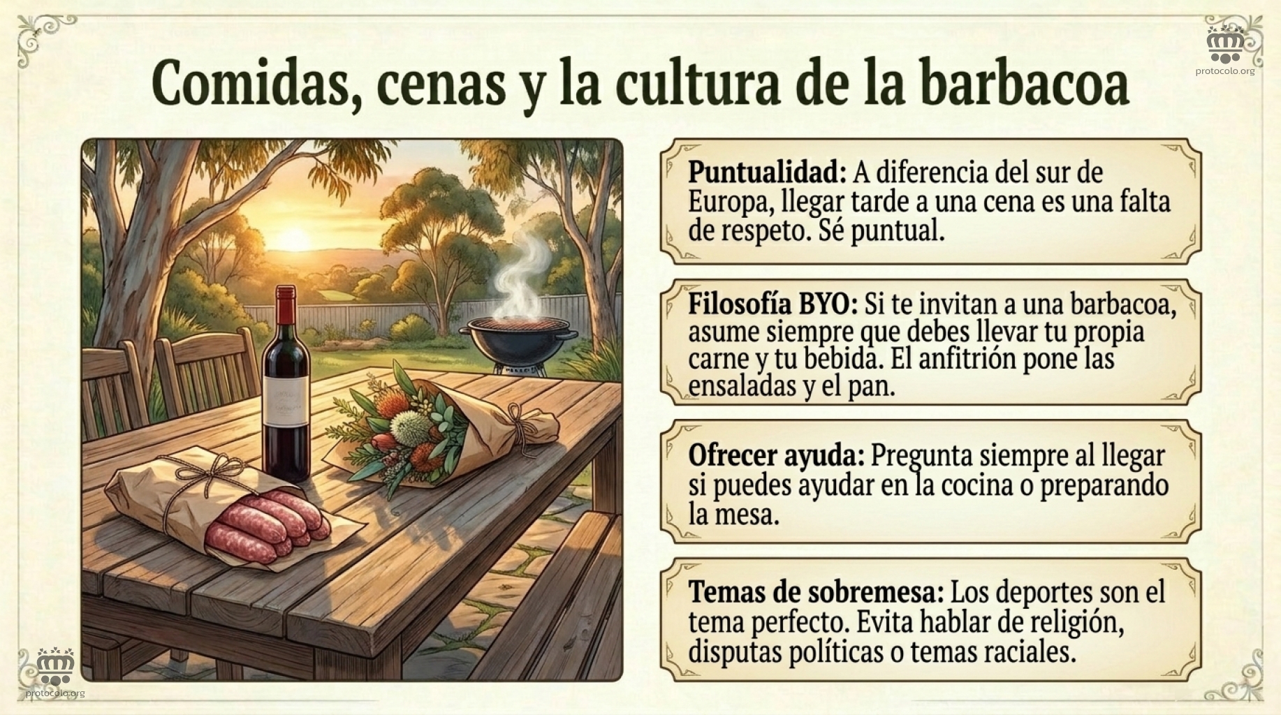 Ofrecer ayuda y llevarse la comida son dos costumbres muy australianas