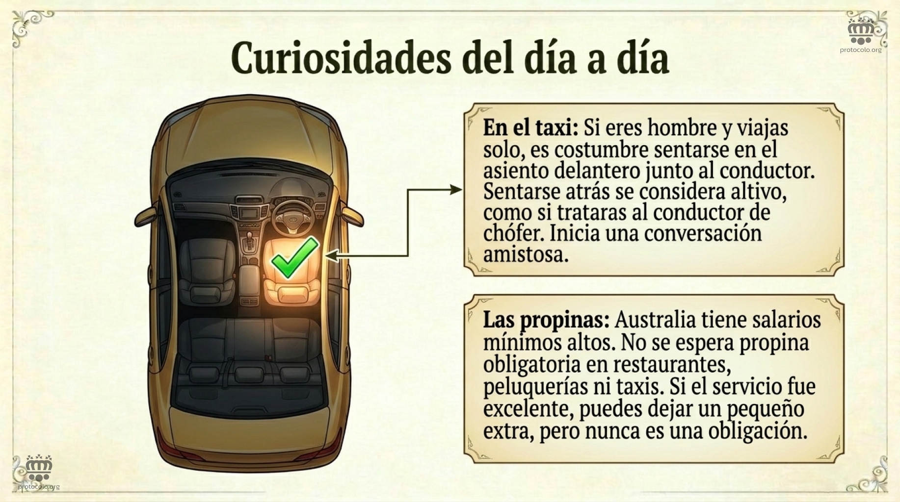 Si vas en un taxi solo, mejor sube al lado del conductor