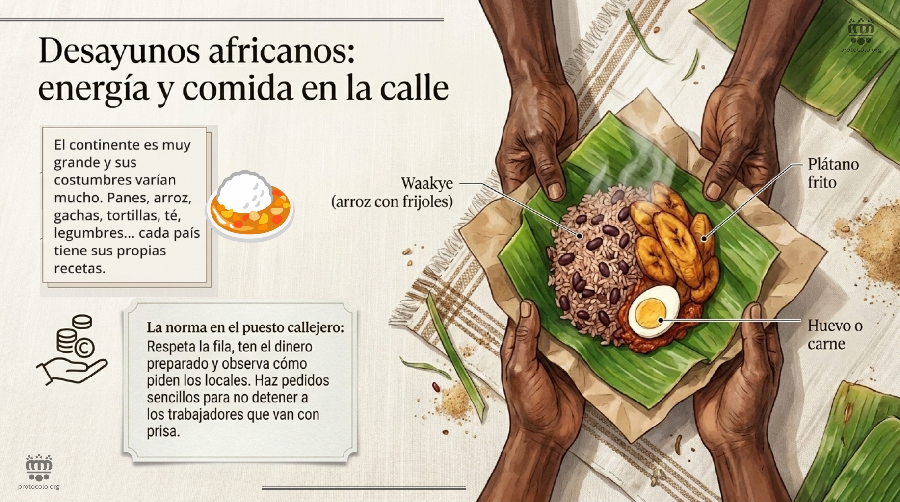 Desayunos africanos Imposible describirlos todos. Un gran continente con una gran variedad de desayunos